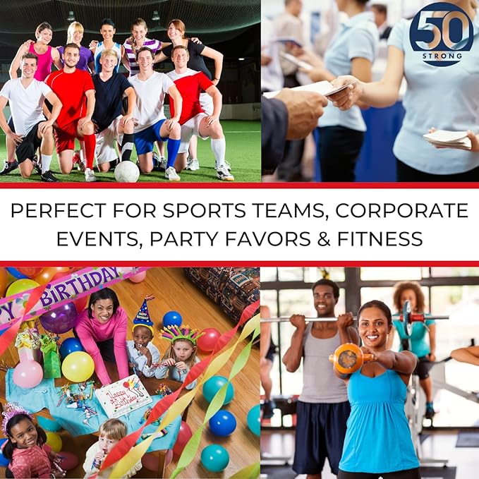 50 Strong 1 Liter BPA-Free Plastic Round Sports Water Bottle with Straw - 6 Pack-GravixFit