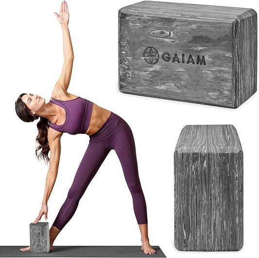 Gaiam Yoga Block - Supportive Latex-Free Eva Foam - Soft Non-Slip Surface with Beveled Edges for Yoga, Pilates, Meditation - Yoga Accessories for Stability, Balance, Deepen Stretches-GravixFit