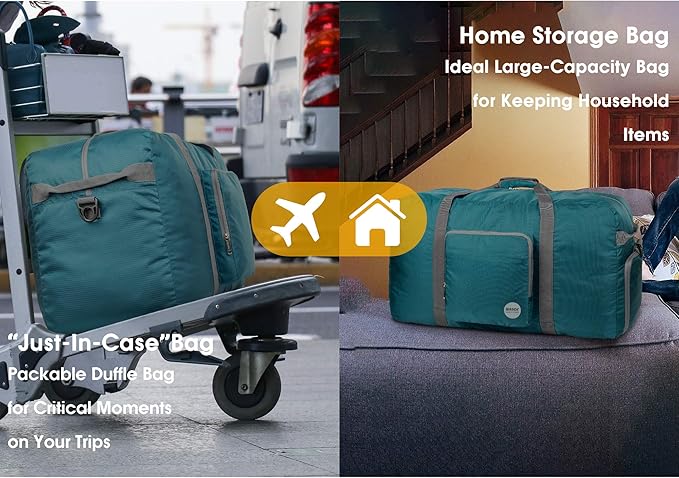 WANDF Foldable Travel Duffel Bag 60-120L Duffle Carry on for Women and Men-GravixFit