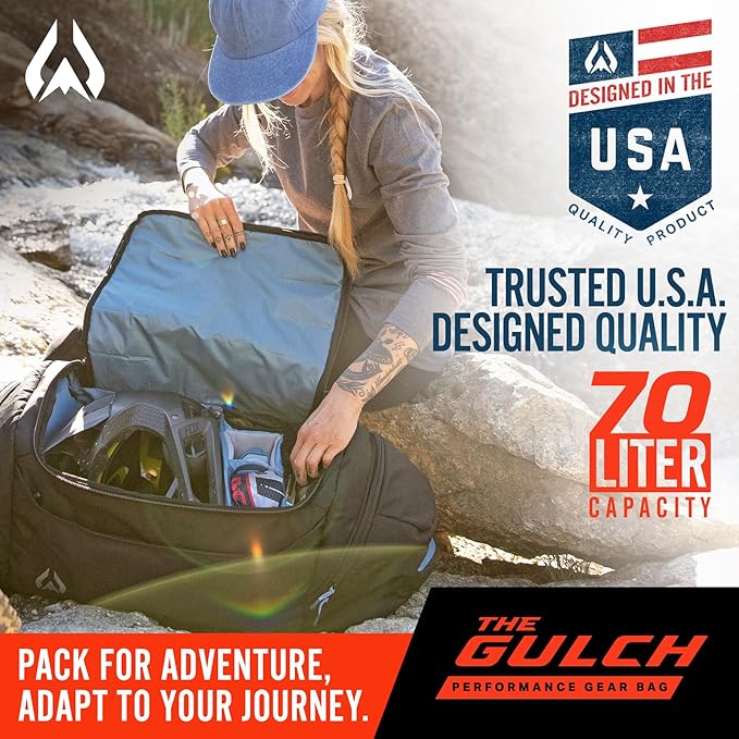 Wildhorn Gulch 70L MTB Duffle Bag for Travel - Lightweight & Durable Gym Bag for Women & Men. Ideal for Biking, Motorcycle, and Sports-GravixFit