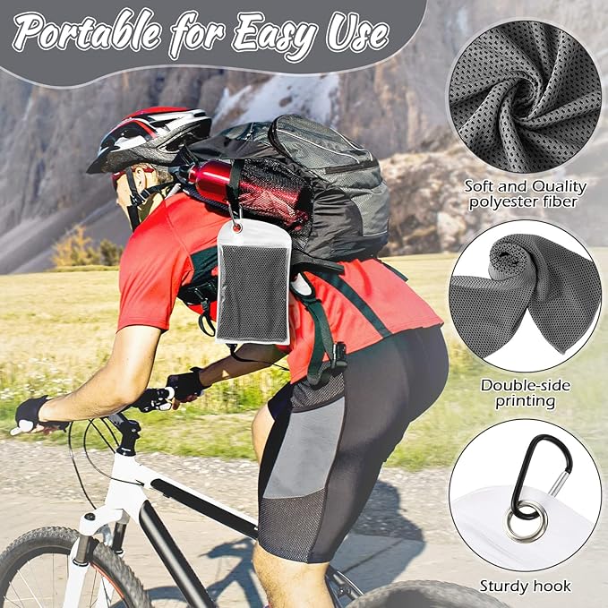 20 Pcs Cooling Towel 40" x 12" Ice Towel for Neck and Face Microfiber Chilly with Bag Breathable Yoga Gym Stay Cool Towels Sweat Rag for Workout Running Camping Pilates Beach Accessories (Dark Gray)-GravixFit