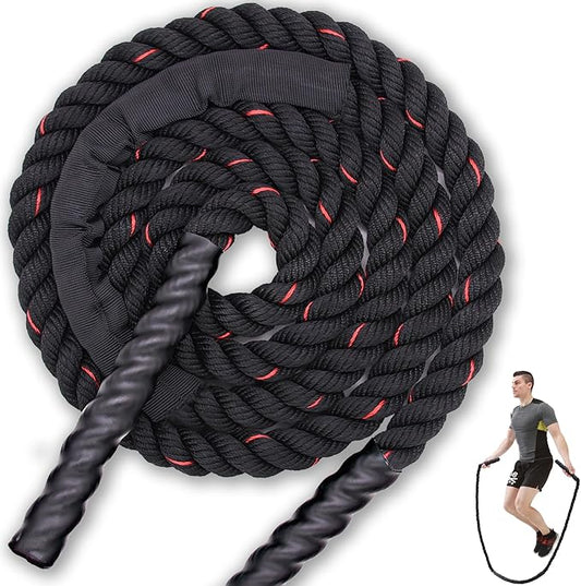 Jump Rope, Weighted Jump Rope for Men Women, 2.8lb Heavy Jumping Ropes for Fitness, Adult Skipping Rope for Home Gym Exercise, Improve Strength and Building Muscle Workout Equipment-GravixFit