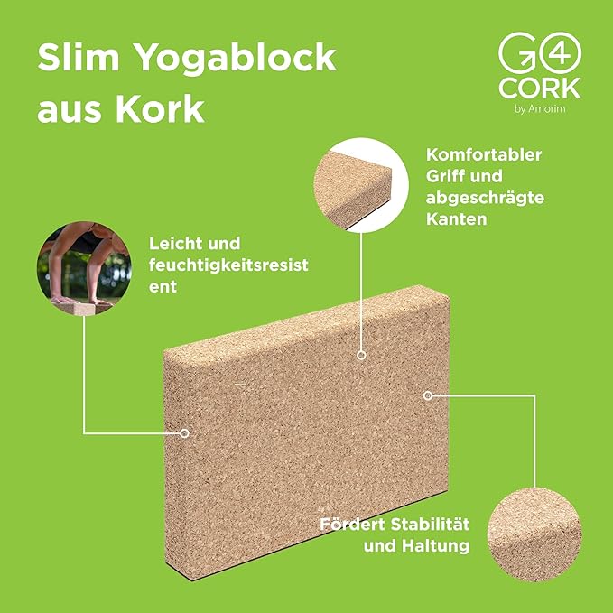 Go4Cork Cork Yoga Block for Yoga, Pilates & Meditation | Non-Slip, Hypoallergenic, Sustainable, Non-Toxic Yoga Block-GravixFit