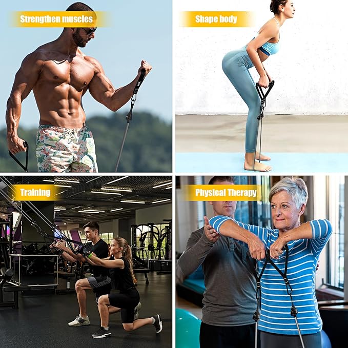 HPYGN Resistance Bands, Heavy Exercise Bands with Handles, Fitness Bands for Working Out, Workout Bands for Men, Weight Bands Set for Muscle Training, Strength, Slim, Yoga, Home Gym Equipment-GravixFit