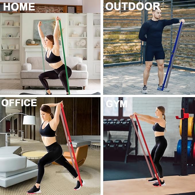 Fabric Resistance Bands for Working Out, 3 and 4 Levels Booty Bands Long Resistance Bands for Women and Men | Elastic Bands for Exercise Bands Resistance Workout Bands Resistance-GravixFit
