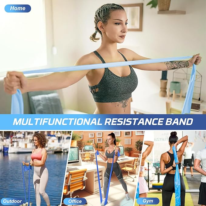 5 Pcs Resistance Bands, Professional Exercise Bands Elastic Stretch Bands for Fitness Yoga Pilates Stretching Strength Training, Workout Bands for Women and Men Home Gym-GravixFit