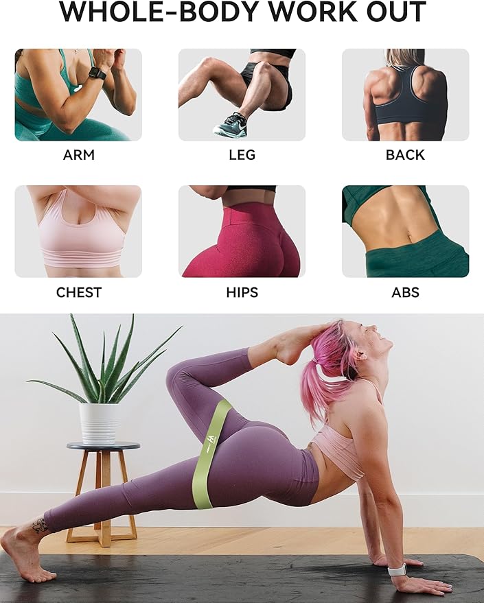 Fabric Resistance Bands for Women – 5 Level Exercise Bands Resistance Set, Resistance Bands for Working Out with Handles, Workout Bands Resistance for Women, Yoga, Pilates, Glutes, Legs,Vigor Yellow-GravixFit