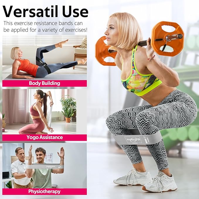 Fabric Resistance Bands for Working Out - Booty Bands for Legs -Glutes Training for Women and Men - Exercise Bands for Squats, Yoga, Physical Therapy -Home Gym Fitness-GravixFit