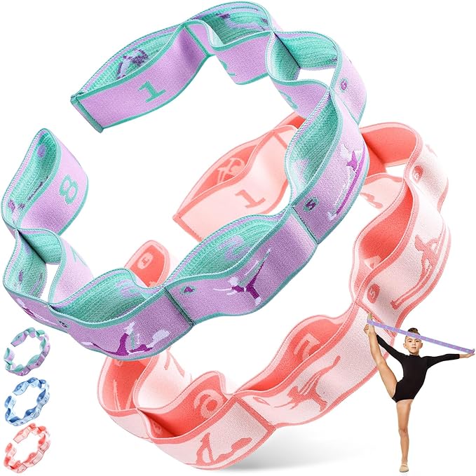 Stretch Strap for Kids Elastic Gymnastics Stretching Ballet Dance Band with 8 Loops Adjustable Exercise Training Resistance Strap for Children Stuff Pilates Latin Yoga Equipment-GravixFit