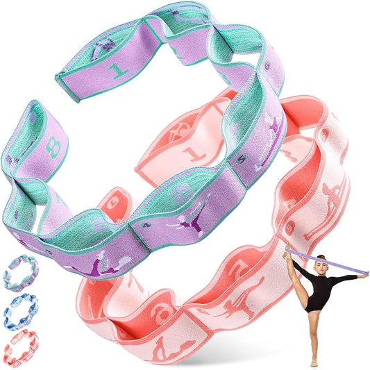 Stretch Strap for Kids Elastic Gymnastics Stretching Ballet Dance Band with 8 Loops Adjustable Exercise Training Resistance Strap for Children Stuff Pilates Latin Yoga Equipment-GravixFit