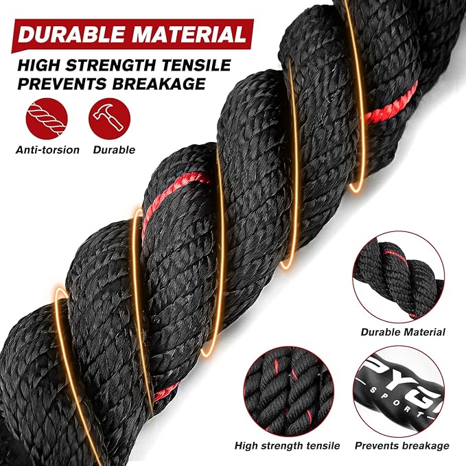 HPYGN Jump Rope, Weighted Jump Rope for Men women, 2.8lb 3.8lb 5lb Heavy Skipping Rope for Exercise, Adult Jumpropes for Home Workout, Improve Strength and Building Muscle,Total Body Workout Equipment-GravixFit