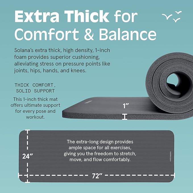 Retrospec Solana 1 inch Yoga Mat-GravixFit