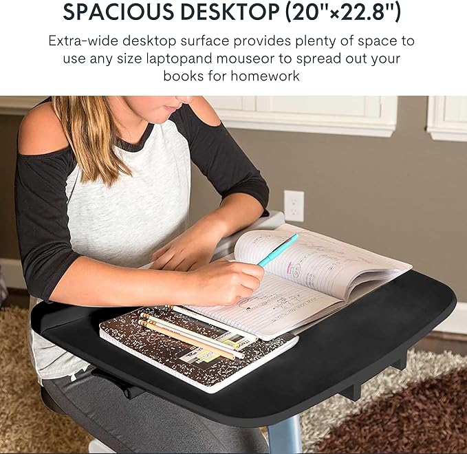 FLEXISPOT Exercise Bike with 2D Desktop, Space Saving Under Desk Bike with Removable Desk, Stationary Bikes Indoor Bikes with 300LBS Heavy Duty 8-Level Resistance Flywheel Optional LCD, V9PRO/V9MAX