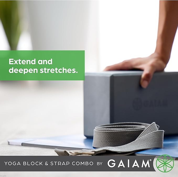 Gaiam Yoga Block - Supportive Latex-Free Eva Foam - Soft Non-Slip Surface with Beveled Edges for Yoga, Pilates, Meditation - Yoga Accessories for Stability, Balance, Deepen Stretches-GravixFit