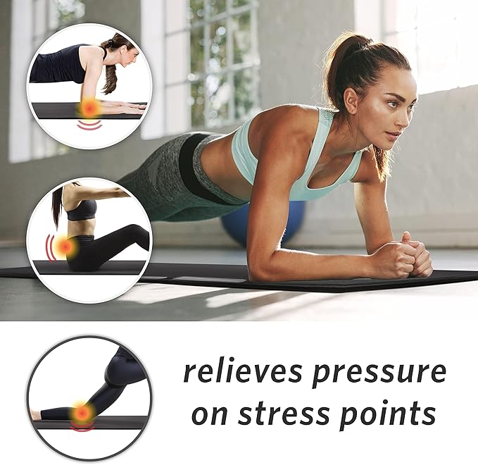 MICRODRY Deluxe Fitness Exercise Yoga Mat for Home & Gym, Extra Thick for High Impact Training, Multi Layered Skid Resistant Surface, Odor Neutralizing with Carrying Strap-GravixFit