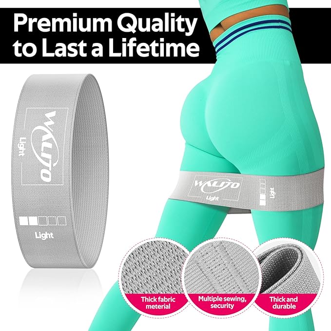 Fabric Resistance Bands for Working Out - Booty Bands for Legs -Glutes Training for Women and Men - Exercise Bands for Squats, Yoga, Physical Therapy -Home Gym Fitness-GravixFit