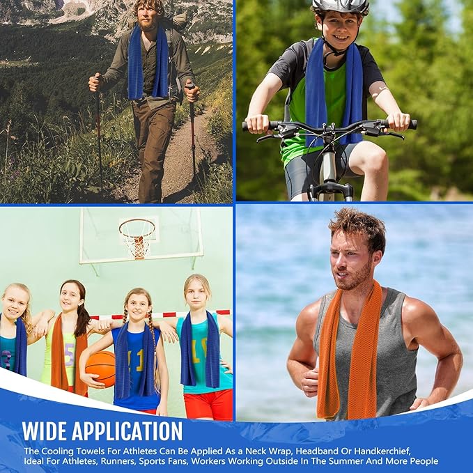 Hosuly 30 Pack Cooling Towels, 40"x12" Ice Breathable Soft Chilly Sweat Rag Microfiber Workout Rags for Gym Cooling Towels for Neck and Face for Yoga Golf Sport Running-GravixFit