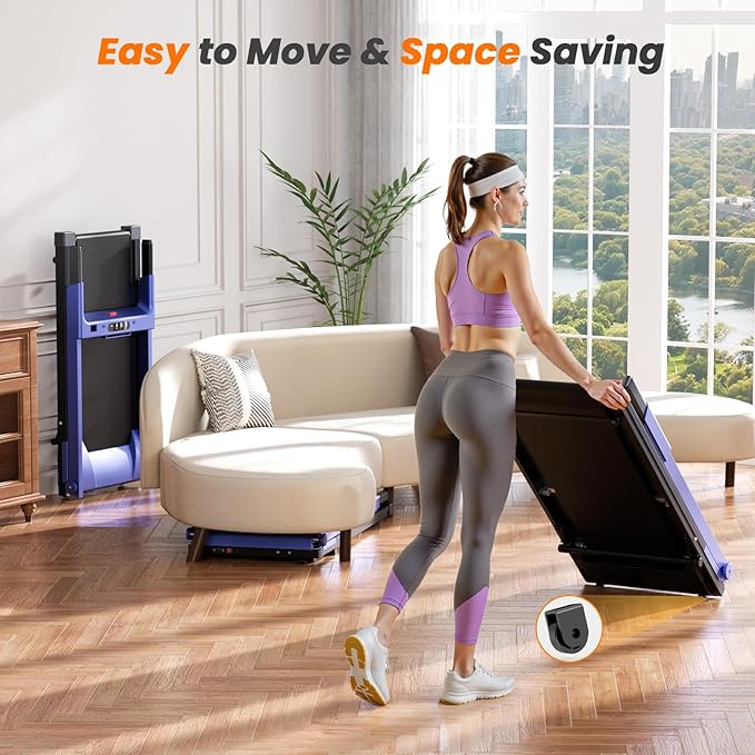DeerRun Treadmills for Home with Incline and Handles, 3.5 HP Foldable Treadmill 350 LBS Weight Capacity for Small Spaces, Folding Running Machine with Smart APP-GravixFit