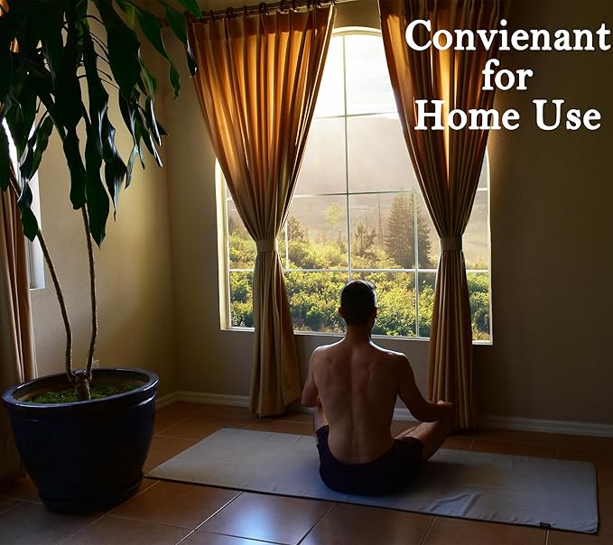 Tatago Hot Yoga Mat Towel Non Slip for Hot Yoga (72-84 inch Mats) Our Hot Yoga Towel Non Slip Silicone Dabs & Absorbent Microfiber Blend Gives You More Grip As You Drip! (Nube Gris, XL - 84")-GravixFit