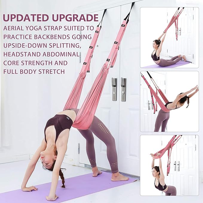 Leg Stretcher Strap, Stretching Equipment with Door Anchor Flexibility Trainer Backbend Assist for Dance Aerial Yoga Ballet Leg Stretching Exercise-GravixFit