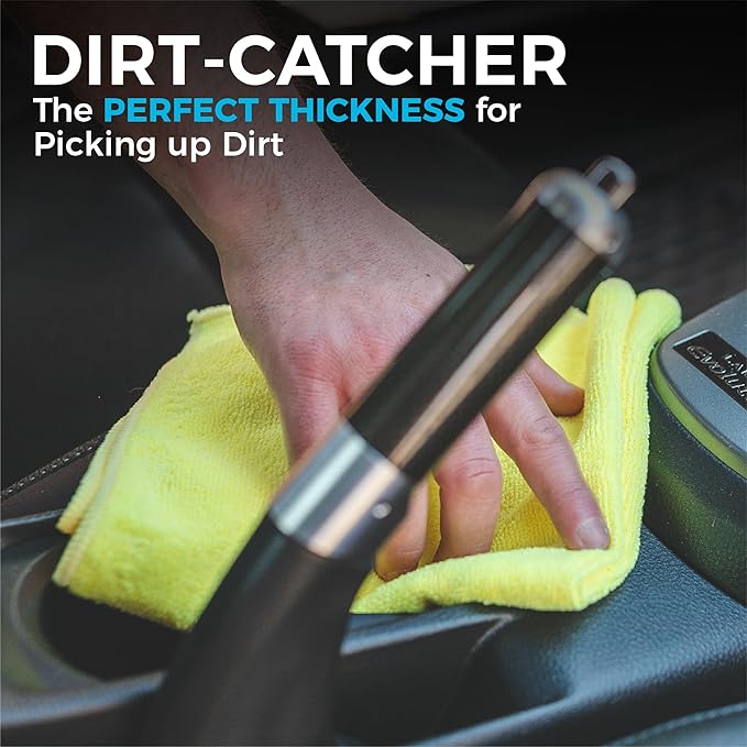 The Rag Company - All-Purpose Microfiber Terry Cleaning Towels - Commercial Grade, Highly Absorbent, Lint-Free, Streak-Free, Kitchens, Bathrooms, Offices, 300gsm, 16in x 16in, Grey (12-Pack)-GravixFit