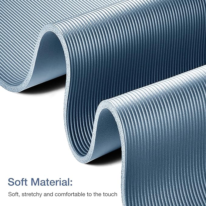 Thick Yoga Mat Non Slip, Large Size 72" L x 32" W x 0.6" TH, Premium Exercise & Fitness Mat with Carrying Strap and Bag, Workout Mats for Home-GravixFit