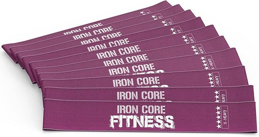 Fabric Mini Resistance Bands Sets for Trainers, Bootcamp, Gym for Men and Women in Fun Colors - Ebook, Videos and Workout Chart Included by Iron Core Fitness-GravixFit