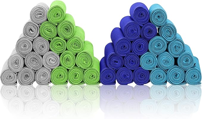 Cooling Towels 40 Pack 40"x 12", 160gsm Bulk Cool Towels, Soft Breathable, Super Absorbent, Quick Cold Towel, for Bowling, Yoga, Travel, Camping, Golf, Football, Hiking, Outdoor Work-GravixFit