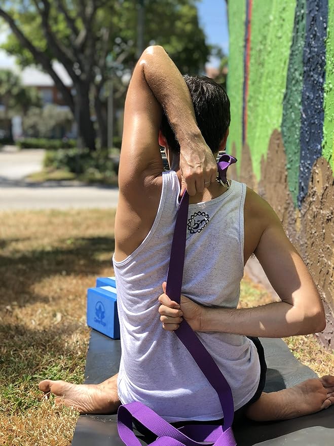 Clever Yoga - 8 ft Yoga Strap for Exercise & Physical Therapy, Leg Stretching Strap Yoga Accessories & Stretching Equipment, Leg Stretcher for Women & Men, Home Workout Essentials-GravixFit