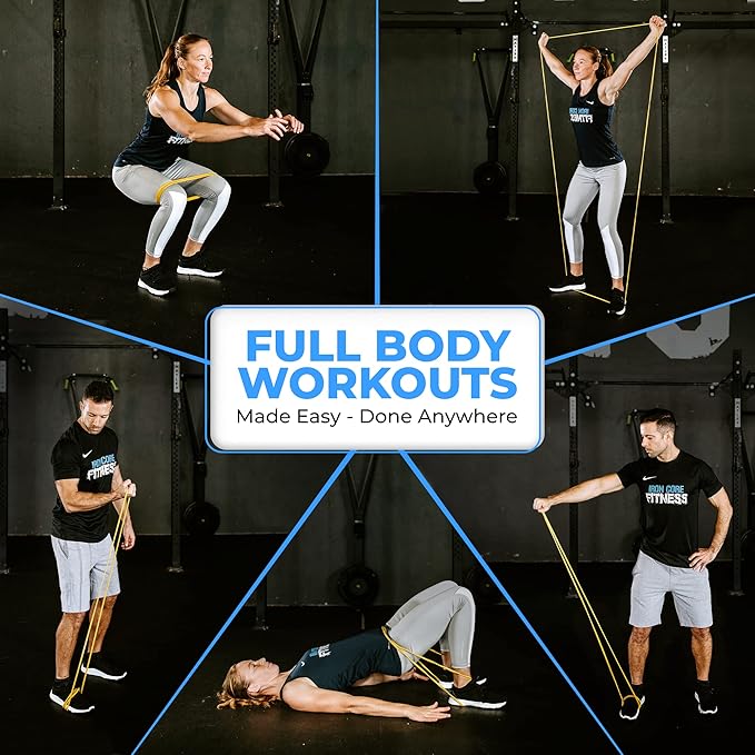 Pull Up Assistance Resistance Bands - Long Loop Power Bands for Men and Women - Strength Power Flexibility Training at Home & Gym - Ebooks & Workout Chart Included by Iron Core Fitness-GravixFit