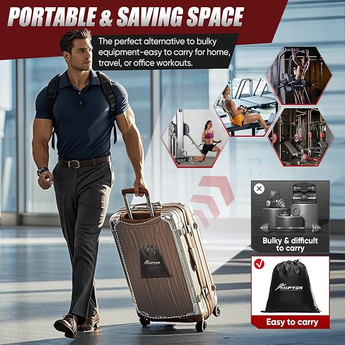 HPYGN Resistance Bands, Exercise Bands for Working Out, Workout Bands Men, Fitness Band with Handle, Door Anchor, Home Gym Equipment for Musle Training, Physical Therapy, Strength Training, Shape Body-GravixFit