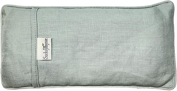 Organic Linen Eye Pillow - Lavender & Flaxseed for Relaxation, Yoga, Stress Relief - Microwavable Heating Pad & Cool Compress - Made in USA - Gifts for Meditation-GravixFit