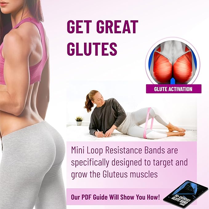 Fabric Mini Resistance Bands Sets for Trainers, Bootcamp, Gym for Men and Women in Fun Colors - Ebook, Videos and Workout Chart Included by Iron Core Fitness-GravixFit