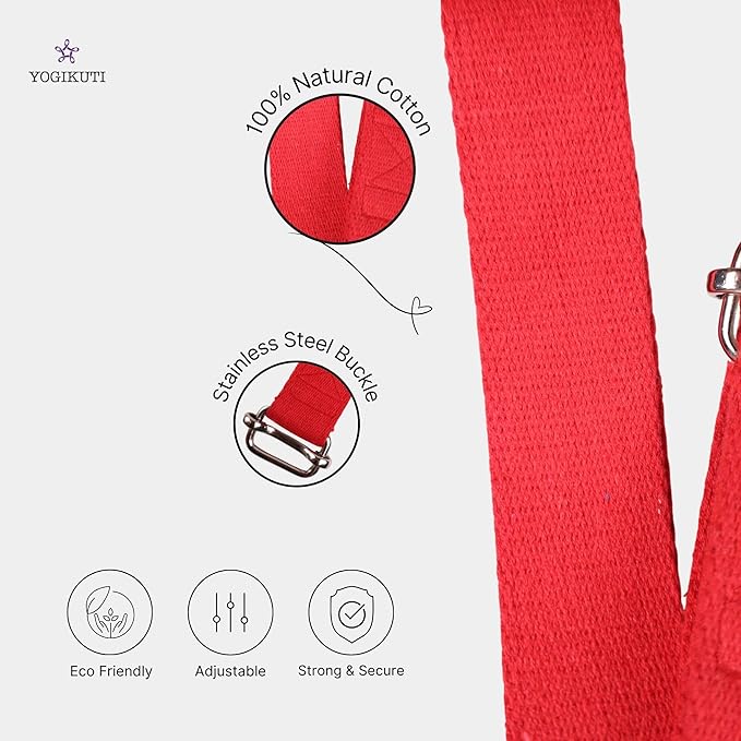 Yoga Strap - Adjustable D-Ring Buckle Yoga Belt for Pilates, Gym Workouts, and Physical Therapy | Improves Sitting Posture for Women & Men-GravixFit