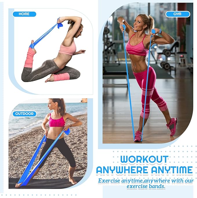 6 Pcs Fitness Resistance Exercise Bands 6 Tube Pedal Puller Resistance Band Set for Women Weight Loss Thigh Training Workout Equipment Elastic Arms Abdomen Shoulder Waist Leg Beginners Yoga-GravixFit