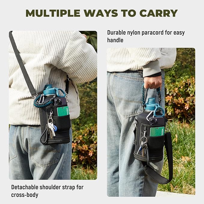 84oz Water Bottle with Straw - Triple Insulated Flask, 48hr Cold Retention Large Water Bottle, Leakproof Water Jug for Gym, Hiking, Camping, Outdoor Sports(2 pack,Mix Color)-GravixFit