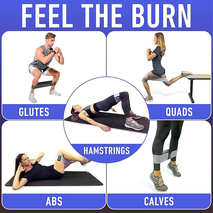 Resistance Bands for Working Out with Workout Bands Guide. 4 Booty Bands for Women Men Fabric Elastic Bands for Exercise Bands Resistance Bands for Legs Bands for Working Out Hip Thigh Glute Bands Set-GravixFit