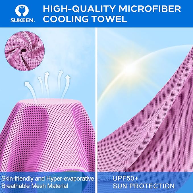 Sukeen Cooling Towel,Instant Evaporative Cooling for Sports,Yoga,Golf,Gym,Neck,Workout and More(40”x 12”)-GravixFit