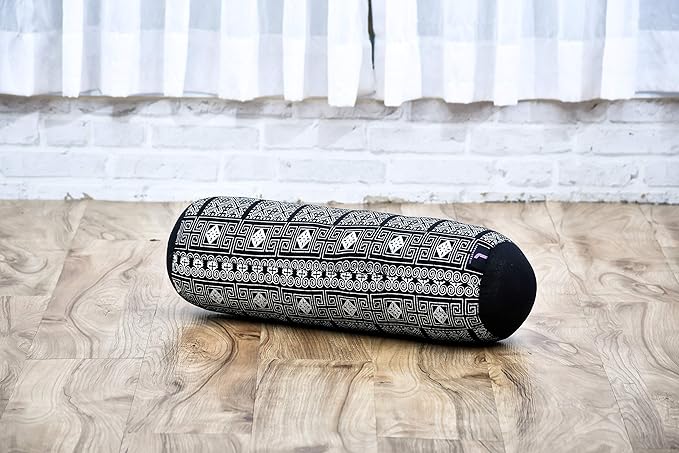 Leewadee Small Yoga Bolster – Shape-Retaining Cervical Neck Roll, Tube Pillow for Comfortable Reading, Kapok Filling, 22 x 6 x 6 inches-GravixFit
