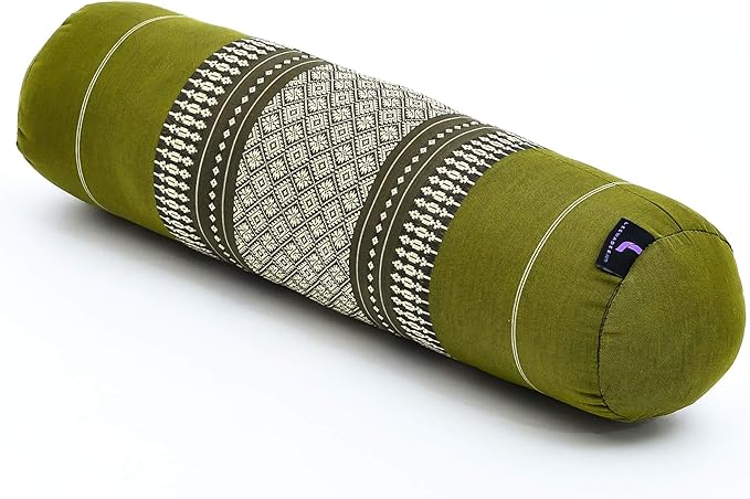 Leewadee Small Yoga Bolster – Shape-Retaining Cervical Neck Roll, Tube Pillow for Comfortable Reading, Kapok Filling, 22 x 6 x 6 inches-GravixFit