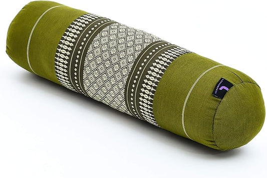 Leewadee Small Yoga Bolster – Shape-Retaining Cervical Neck Roll, Tube Pillow for Comfortable Reading, Kapok Filling, 22 x 6 x 6 inches-GravixFit