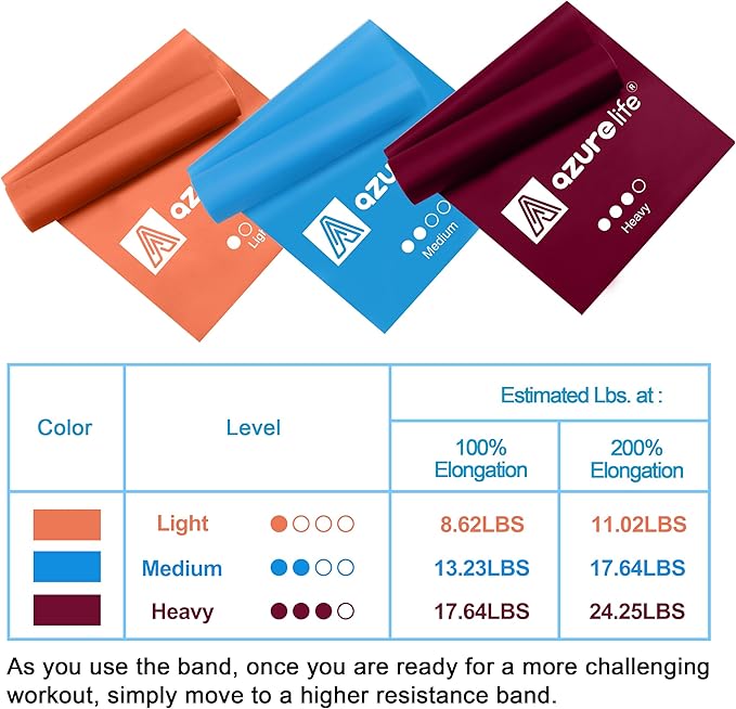 Resistance Bands,Professional Long Non-Latex Elastic Stretch Bands,Exercise Bands for Physical Therapy, Yoga, Pilates, Rehab, at-Home or The Gym Workouts, Strength Training-GravixFit