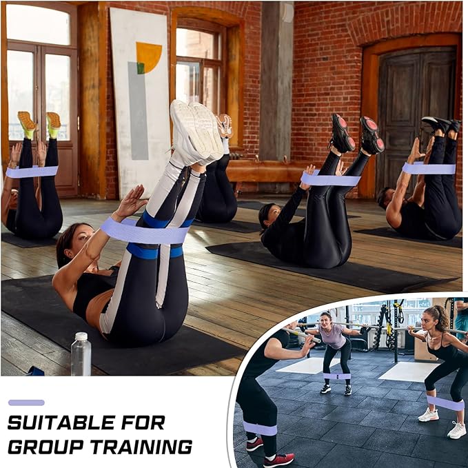 12 Pcs Fabric Resistance Bands for Working Out Booty Workout Stretch Exercise Bands Non Slip for Legs Squat Resistance Loop for Women Men Starter Butt Hip Thigh Fitness-GravixFit