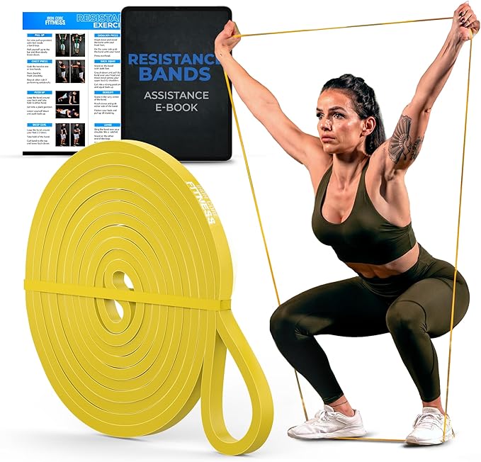 Pull Up Assistance Resistance Bands - Long Loop Power Bands for Men and Women - Strength Power Flexibility Training at Home & Gym - Ebooks & Workout Chart Included by Iron Core Fitness-GravixFit