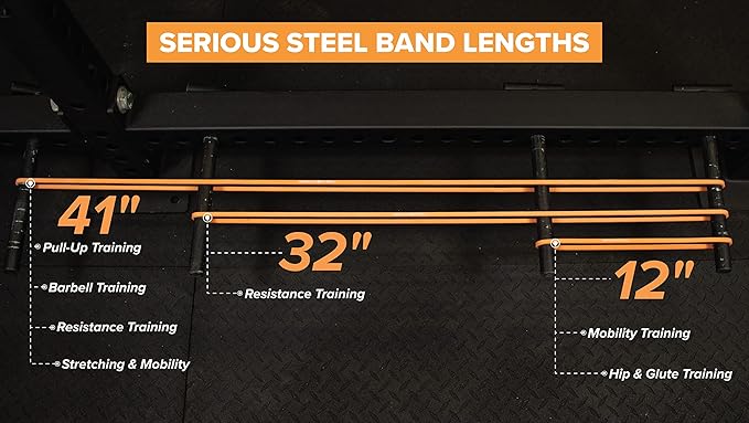 Serious Steel Fitness 32" Resistance Training Bands (Portable Exercise Band System Training Bands- Great for Individuals Under 5'10")-GravixFit