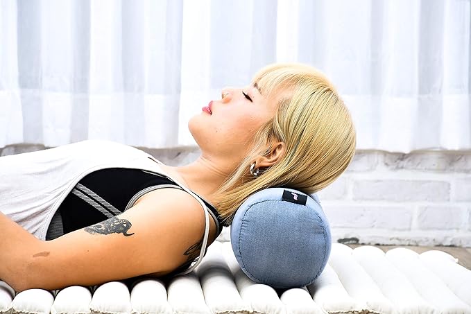 Leewadee Small Yoga Bolster – Shape-Retaining Cervical Neck Roll, Tube Pillow for Comfortable Reading, Kapok Filling, 22 x 6 x 6 inches-GravixFit