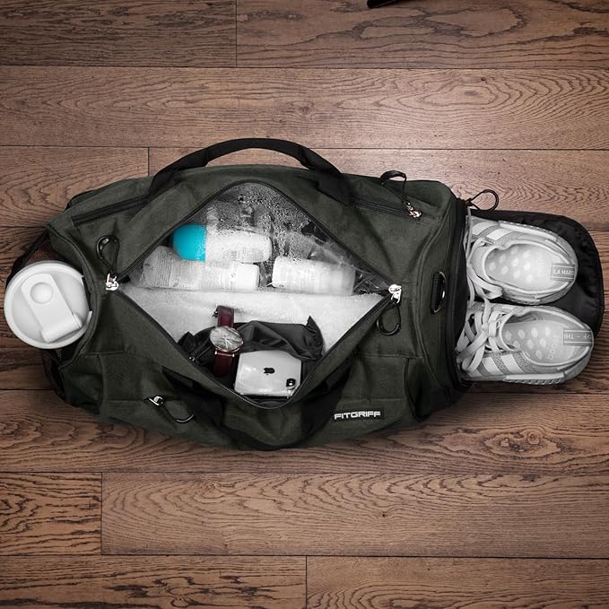 Fitgriff® Gym Bag for Men & Women with Shoe & Wet Compartment - Duffle Bag for Travel, Sports, Fitness & Workout-GravixFit