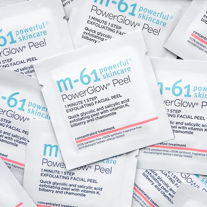 m-61 PowerGlow Peel | Exfoliating Facial Peel With Glycolic, Salicylic Acid. 1 Minute, 1 Step - 60 Treatments-GravixFit