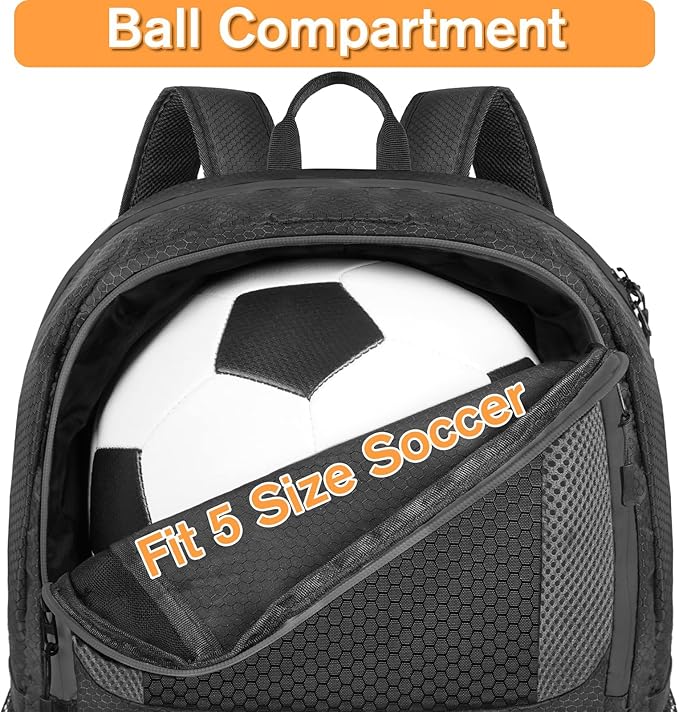 YOREPEK Soccer Backpack,Soccer Bag with Ball Holder, Water resistant Sport Equipment Bags Fit Basketball Volleyball Football-GravixFit