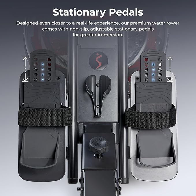 Sunny Health & Fitness Flip & Foldable Rowing Machine for Home w/Extended Slide Rail, Full-Body Workout, Low-Impact, Optional Extra Long Rail, Quiet Rail Cover, Water Motion and Free SunnyFit App-GravixFit